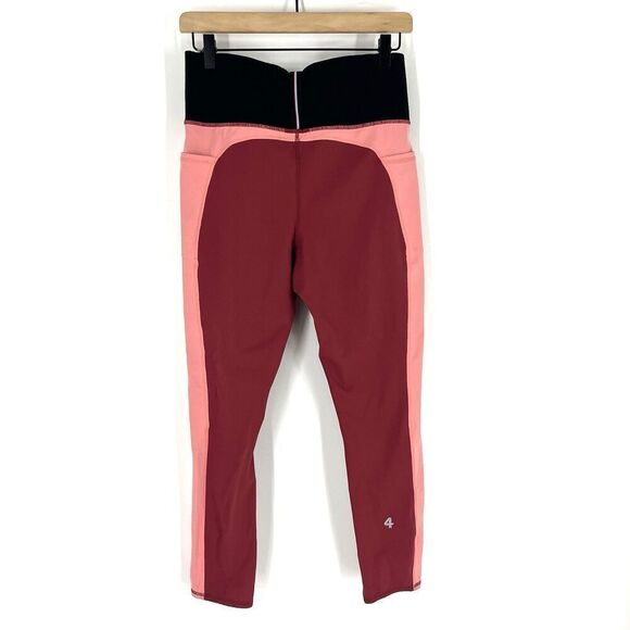 Anthropologie Fourlaps Leggings Size Medium Women Red Pink Plyo Workout Athletic - Picture 5 of 10